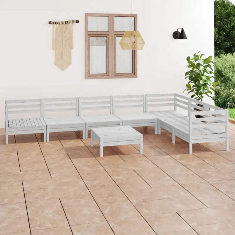 Houten tuinset van massief grenenhout met voetenbank tafel - Tuinsets