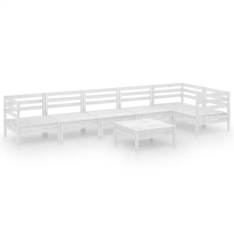 Houten tuinset van massief grenenhout met voetenbank tafel - Wit - Tuinsets