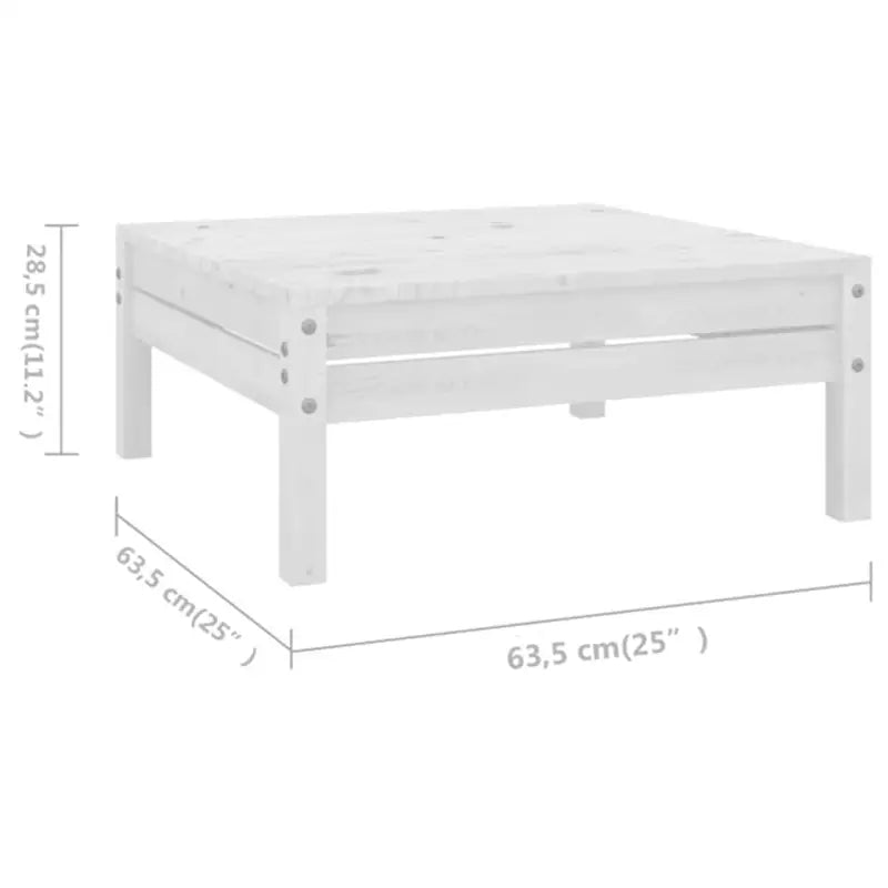 Houten tuinset van massief grenenhout met voetenbank tafel - Wit - Tuinsets