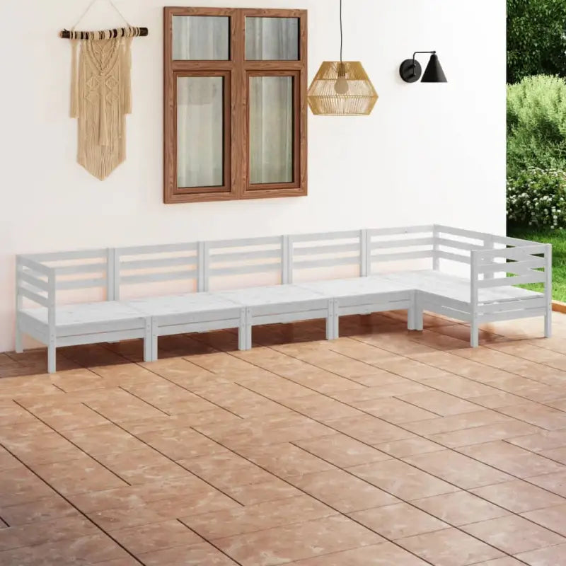 Houten tuinset van massief grenenhout voor buiten ontspanning - Wit - Tuinsets