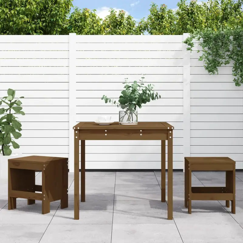 Houten Tuinset van Massief Grenenhout voor Gezellig Buitenplezier - Honingbruin grenenhout - Tuinsets