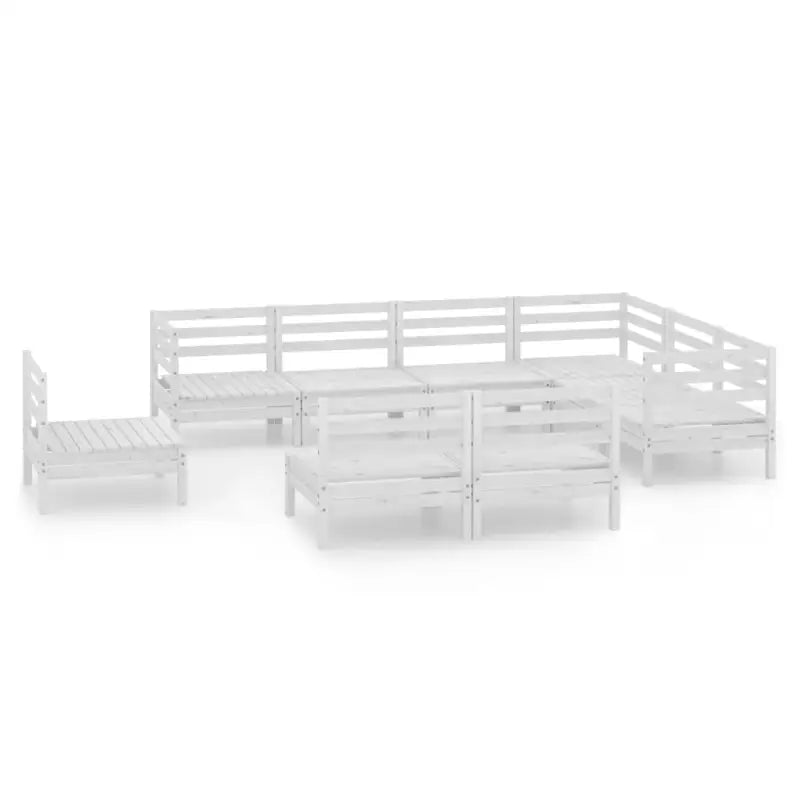 Houten tuinset van massief grenenhout voor ontspannen buitenplezier - Wit - Tuinsets