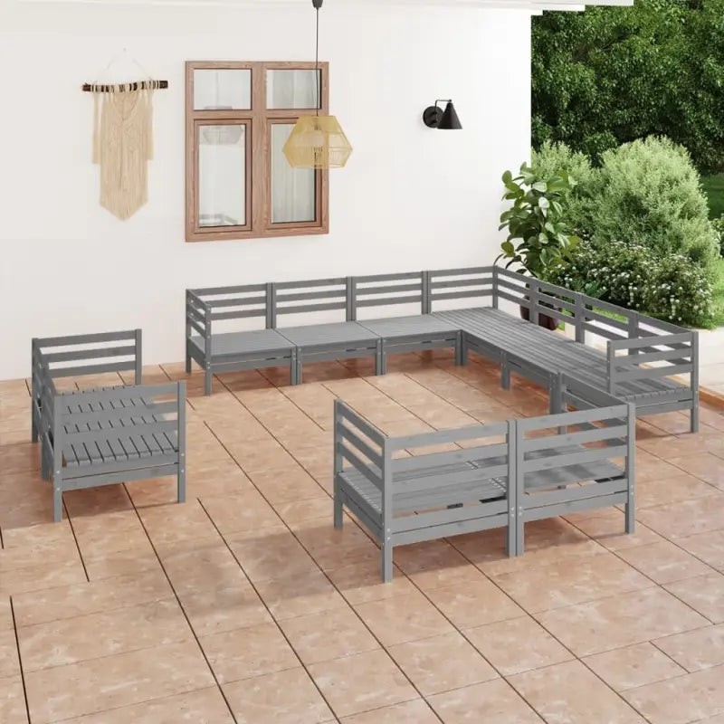 Houten tuinset van massief grenenhout voor ontspannen buitenplezier - Tuinsets