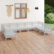 Houten tuinset van massief grenenhout voor ontspanning en gezelligheid - Wit - Tuinsets