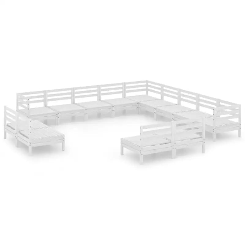 Houten tuinset van massief grenenhout voor ontspanning en gezelligheid - Wit - Tuinsets