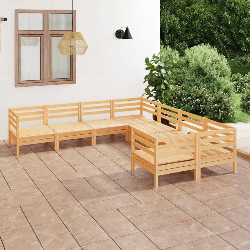 Houten tuinset van massief grenenhout voor ontspanning en gezelligheid - Naturel - Tuinsets