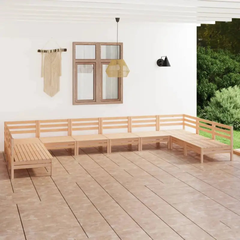 Houten tuinset van massief grenenhout voor ontspanning en gezelligheid - Naturel - Tuinsets
