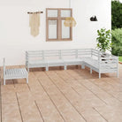 Houten tuinset van massief grenenhout voor ontspanning en gezelschap - Wit - Tuinsets