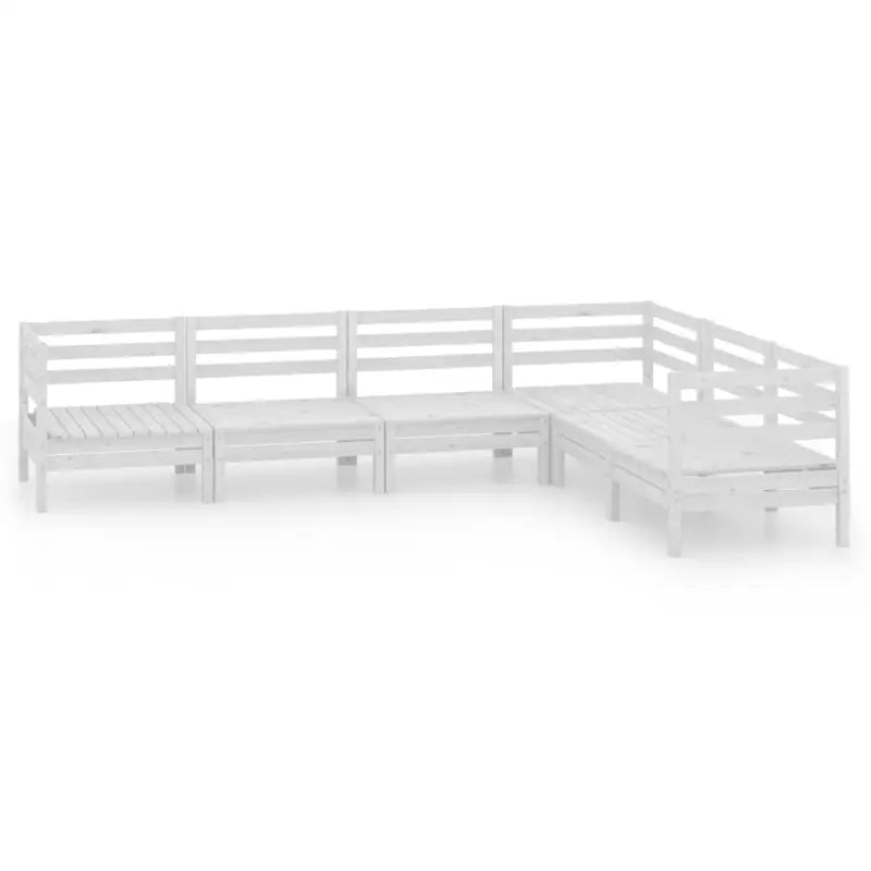 Houten tuinset van massief grenenhout voor ontspanning en gezelschap - Wit - Tuinsets