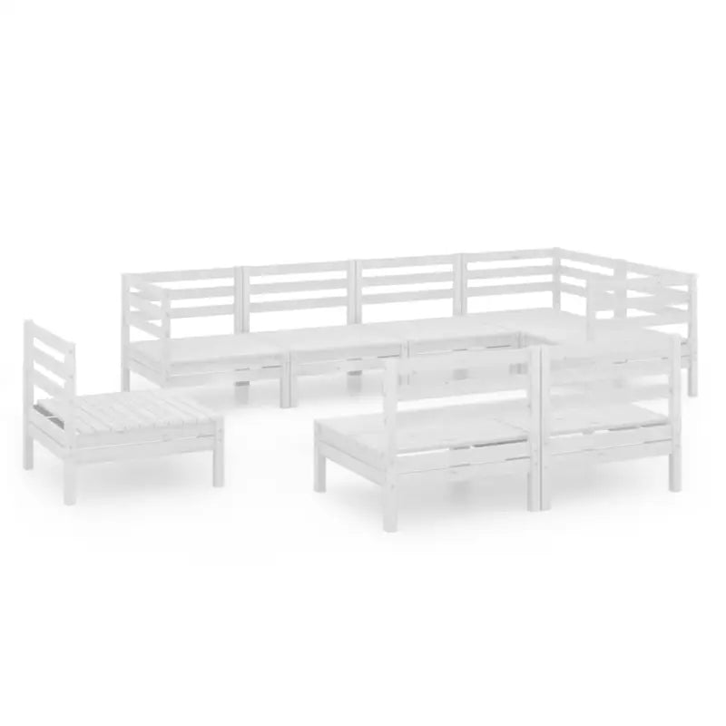 Houten tuinset van massief grenenhout voor ontspanning en samenkomen - Wit - Tuinsets