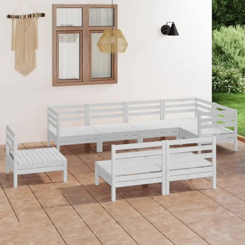 Houten tuinset van massief grenenhout voor ontspanning en samenkomen - Wit - Tuinsets