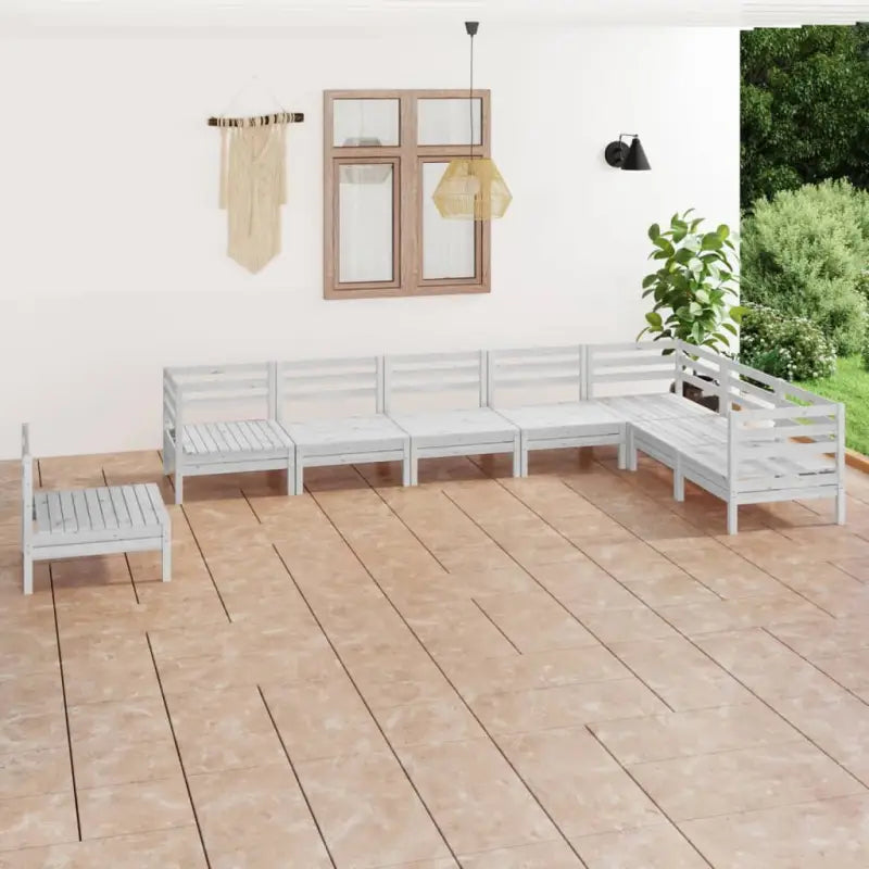 Houten tuinset van massief grenenhout voor ontspanning en samenkomst - Wit - Tuinsets