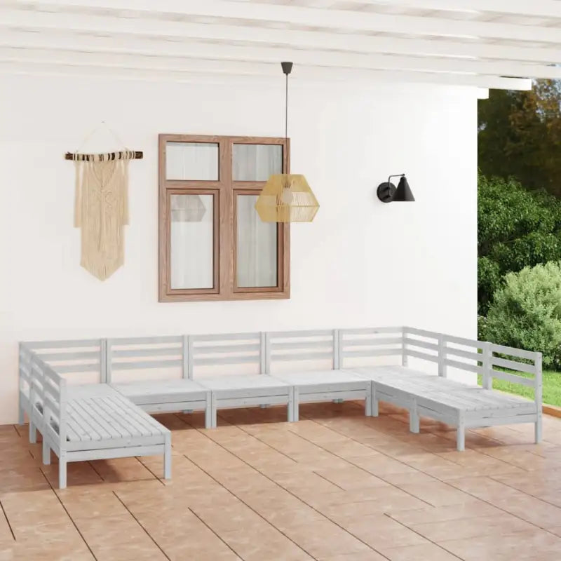 Houten tuinset van massief grenenhout voor ontspanning en samenzijn - Wit - Tuinsets