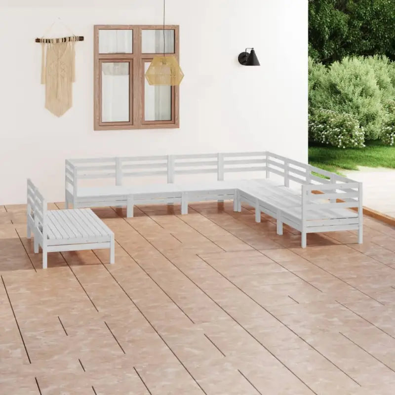 Houten tuinset van massief grenenhout voor ontspanning en samenzijn - Wit - Tuinsets