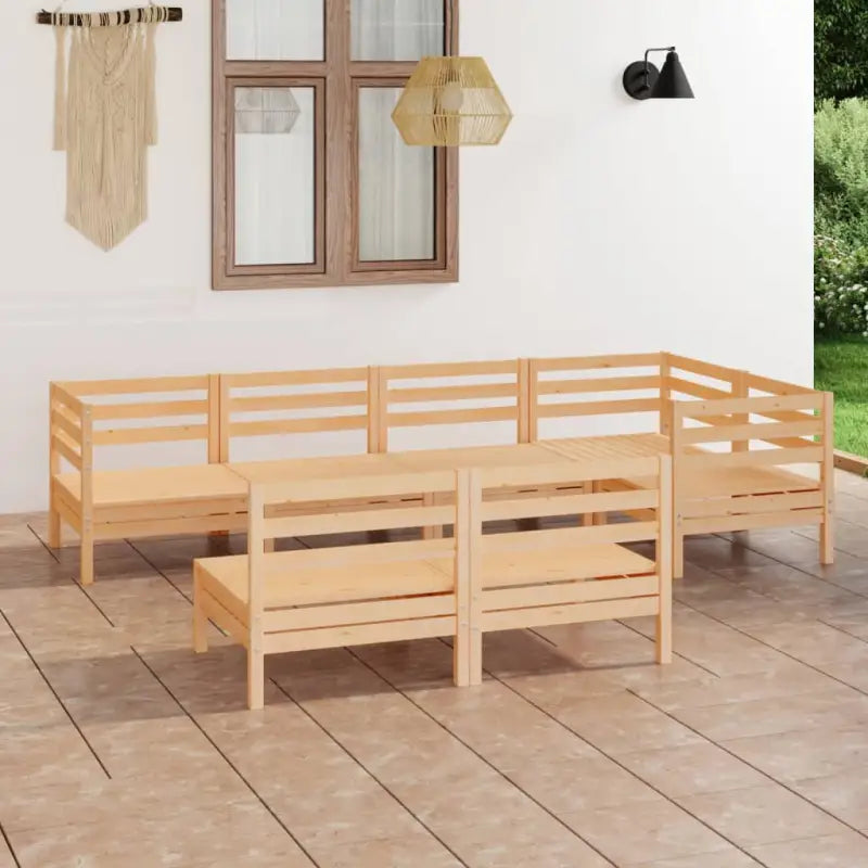 Houten tuinset van massief grenenhout voor ontspanning en samenzijn - Bruin - Tuinsets