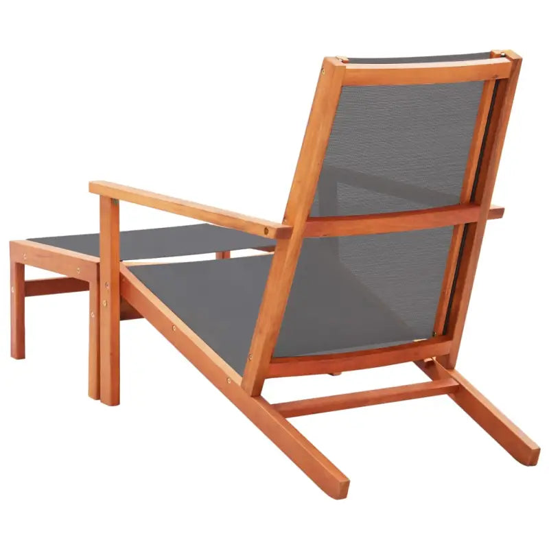 Houten tuinstoel met voetensteun massief eucalyptushout en natuurlijke olieafwerking - Tuinstoelen