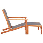 Houten tuinstoel met voetensteun massief eucalyptushout en natuurlijke olieafwerking - Tuinstoelen