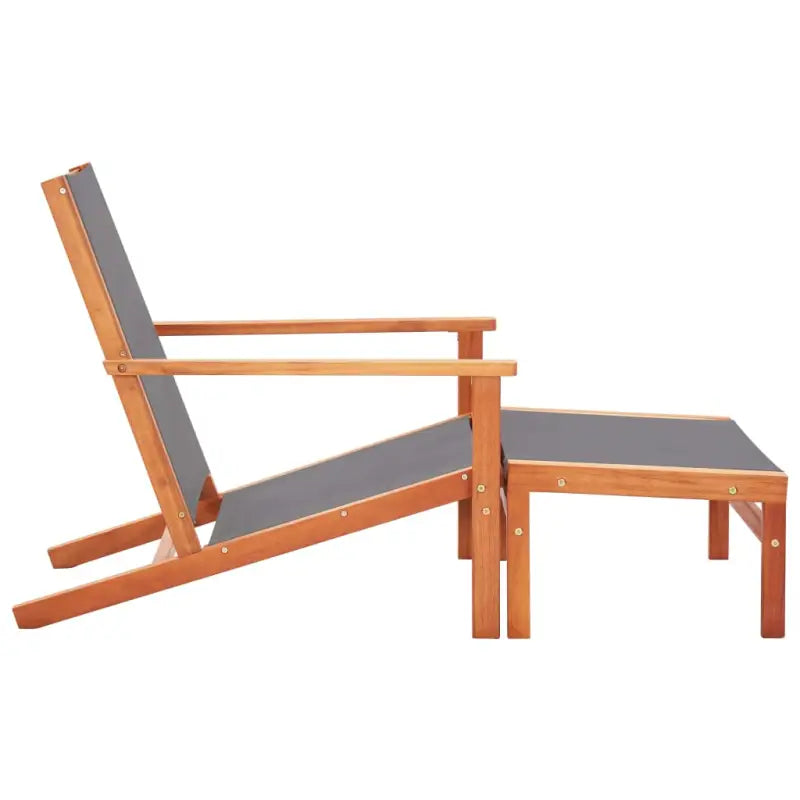 Houten tuinstoel met voetensteun massief eucalyptushout en natuurlijke olieafwerking - Tuinstoelen