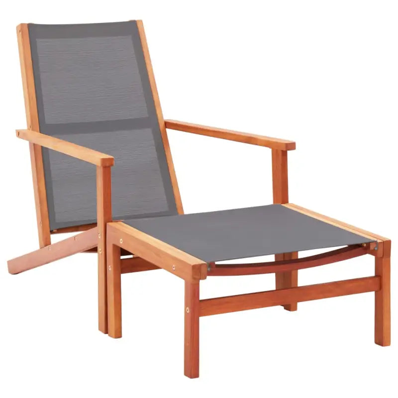 Houten tuinstoel met voetensteun massief eucalyptushout en natuurlijke olieafwerking - Tuinstoelen