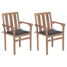 Houten tuinstoelen set met hard teakhout en fijn geschuurde afwerking - Antraciet / 2 - Tuinstoelen