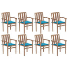 Houten tuinstoelen set met hard teakhout en fijn geschuurde afwerking - Blauw / 8 - Tuinstoelen