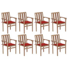 Houten tuinstoelen set met hard teakhout en fijn geschuurde afwerking - Rood / 8 - Tuinstoelen