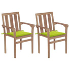 Houten tuinstoelen set met hard teakhout en fijn geschuurde afwerking - Heldergroen / 2 - Tuinstoelen