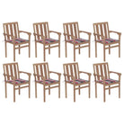 Houten tuinstoelen set met hard teakhout en fijn geschuurde afwerking - Rood ruitpatroon / 8 - Tuinstoelen