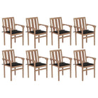 Houten tuinstoelen set met hard teakhout en fijn geschuurde afwerking - Zwart / 8 - Tuinstoelen