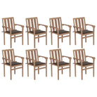 Houten tuinstoelen set met hard teakhout en fijn geschuurde afwerking - Taupe / 8 - Tuinstoelen