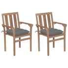 Houten tuinstoelen set van fijn geschuurd hard teakhout - Grijs / 2 - Tuinstoelen