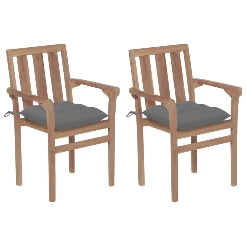 Houten tuinstoelen set van fijn geschuurd hard teakhout - Grijs / 2 - Tuinstoelen