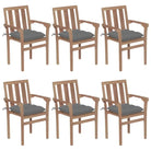 Houten tuinstoelen set van fijn geschuurd hard teakhout - Grijs / 6 - Tuinstoelen