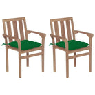 Houten tuinstoelen set van fijn geschuurd hard teakhout - Groen / 2 - Tuinstoelen
