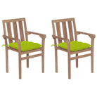 Houten tuinstoelen set van fijn geschuurd hard teakhout - Heldergroen / 2 - Tuinstoelen