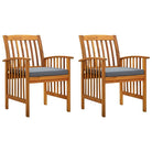 Houten tuinstoelen van massief acaciahout voor buiten plezier - Donkergrijs / 2 - Tuinstoelen