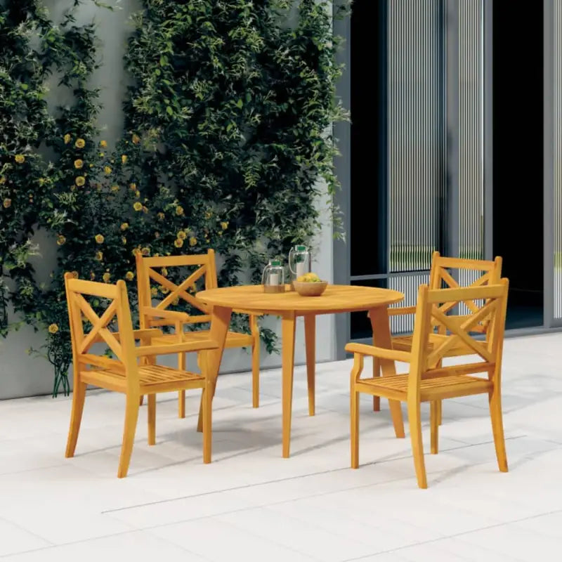 Houten tuinstoelen van massief acaciahout voor buitengebruik - 4 - Tuinstoelen
