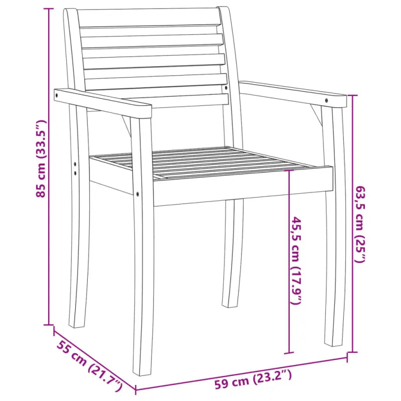 Houten tuinstoelen van massief acaciahout voor tuin en terras - Tuinstoelen