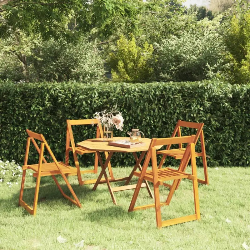 Houten tuinstoelen van massief acaciahout voor tuin of terras - 4 - Tuinstoelen