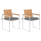 Houten tuinstoelen van massief teakhout voor een stijlvol terras - Grijs / 2 - Tuinstoelen