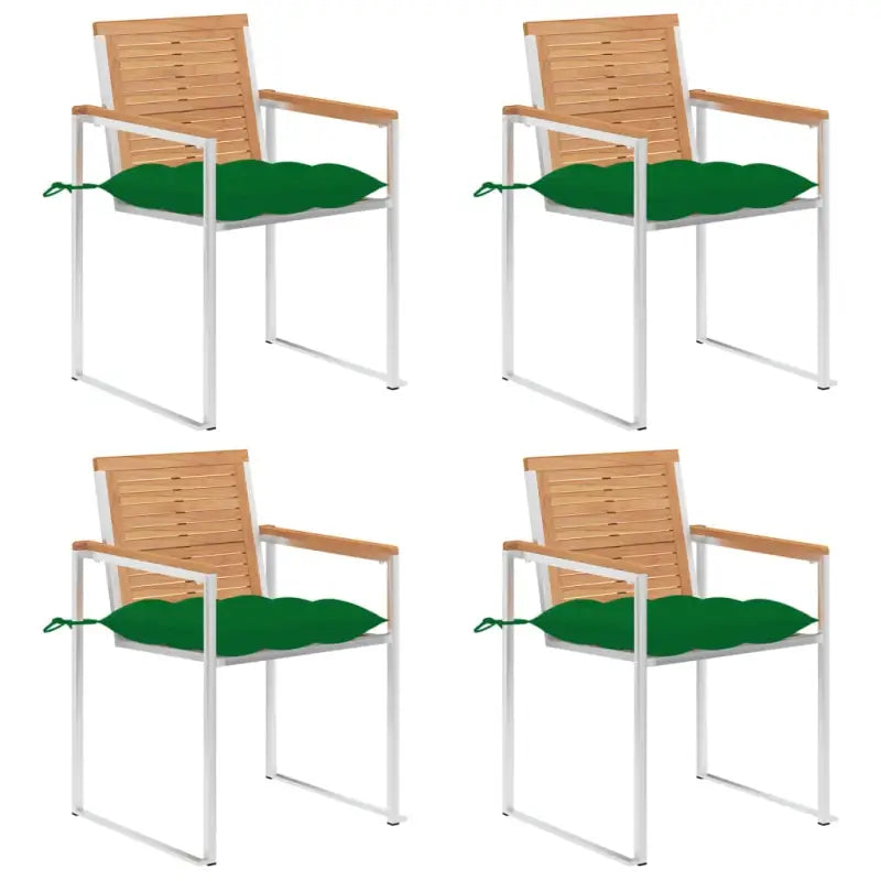Houten tuinstoelen van massief teakhout voor een stijlvol terras - Groen / 4 - Tuinstoelen