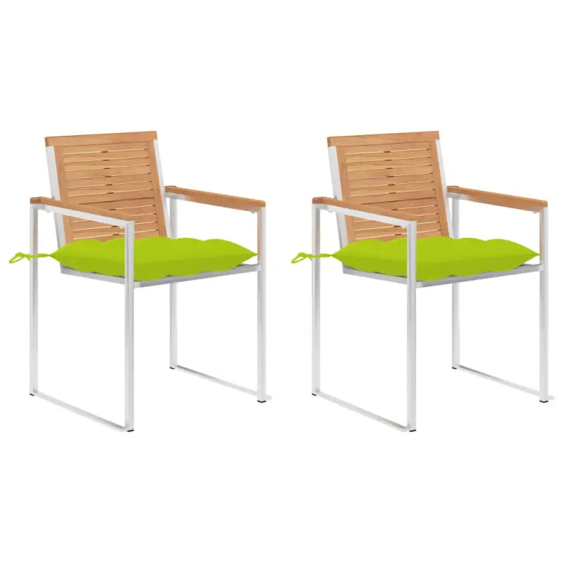 Houten tuinstoelen van massief teakhout voor een stijlvol terras - Heldergroen / 2 - Tuinstoelen