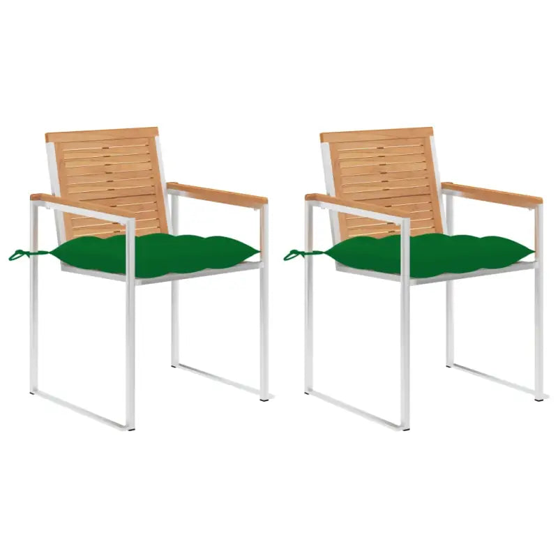 Houten tuinstoelen van massief teakhout voor een stijlvol terras - Groen / 2 - Tuinstoelen