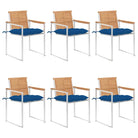Houten tuinstoelen van massief teakhout voor een stijlvol terras - Blauw / 6 - Tuinstoelen