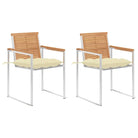 Houten tuinstoelen van massief teakhout voor een stijlvol terras - Crème / 2 - Tuinstoelen