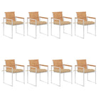 Houten tuinstoelen van massief teakhout voor een stijlvol terras - Beige / 8 - Tuinstoelen
