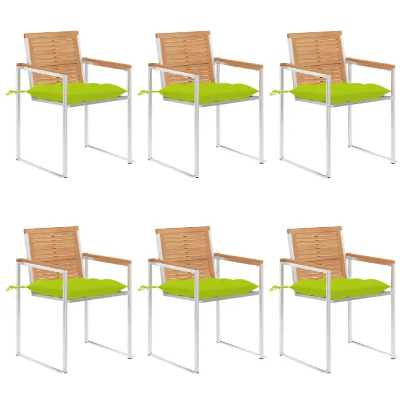 Houten tuinstoelen van massief teakhout voor een stijlvol terras - Heldergroen / 6 - Tuinstoelen