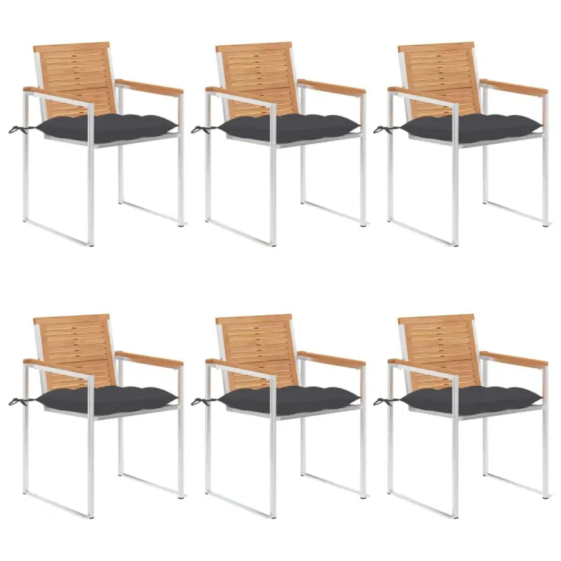 Houten tuinstoelen van massief teakhout voor een stijlvol terras - Antraciet / 6 - Tuinstoelen