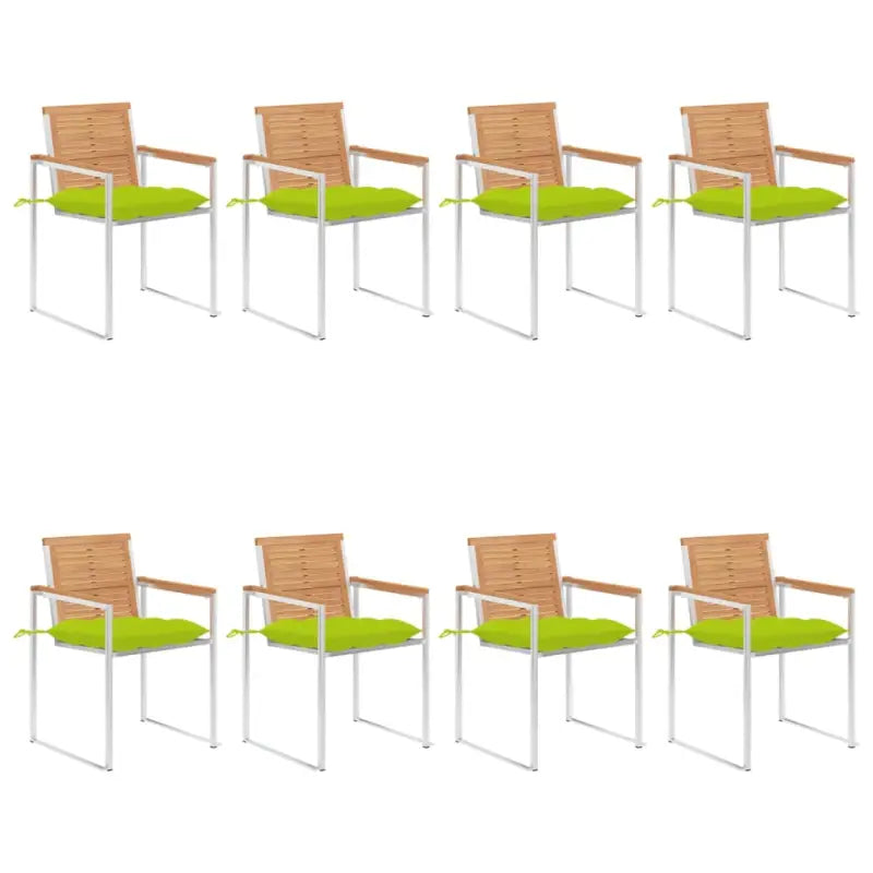 Houten tuinstoelen van massief teakhout voor een stijlvol terras - Heldergroen / 8 - Tuinstoelen