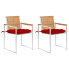 Houten tuinstoelen van massief teakhout voor een stijlvol terras - Rood / 2 - Tuinstoelen